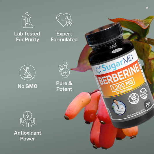 SugarMD Berberine, Premium 1200 mg - 60 Capsules