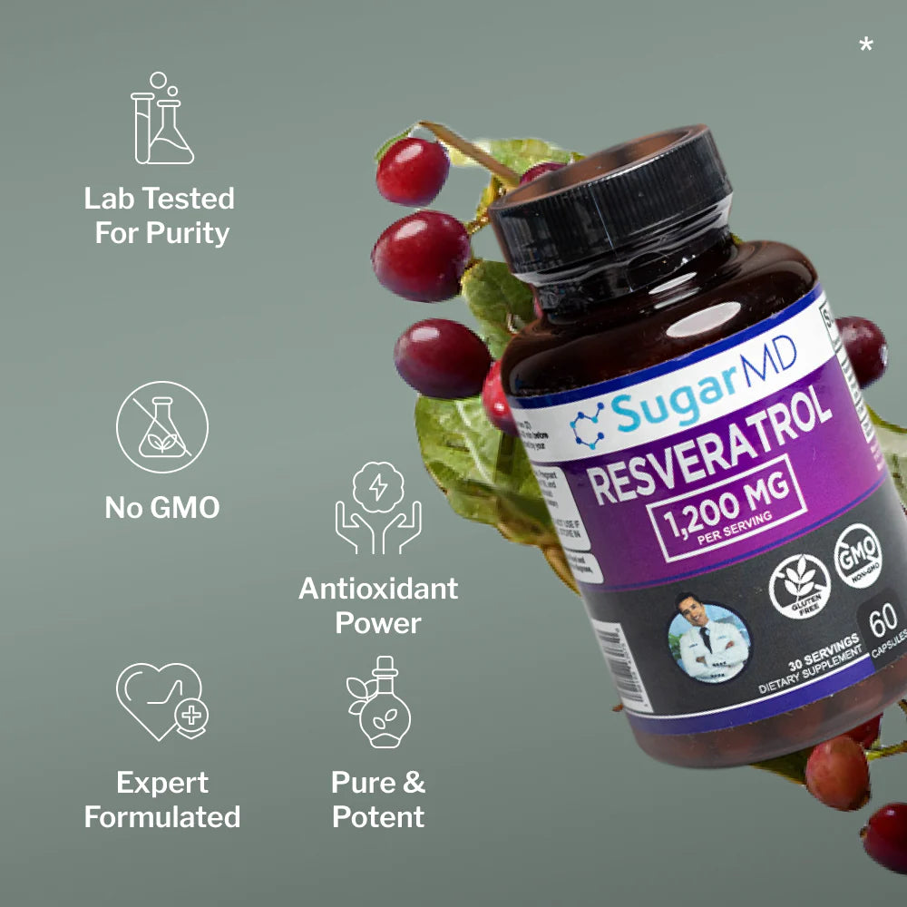 SugarMD Resveratrol 1200MG - 60 Capsules