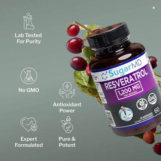 SugarMD Resveratrol 1200MG - 60 Capsules